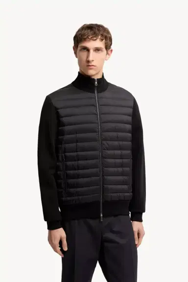 Moncler Padded Crêpe Cotton Zip-up Cardigan | Thumbnail 5 Moncler Padded Crêpe Cotton Zip-up Cardigan | Thumbnail 5