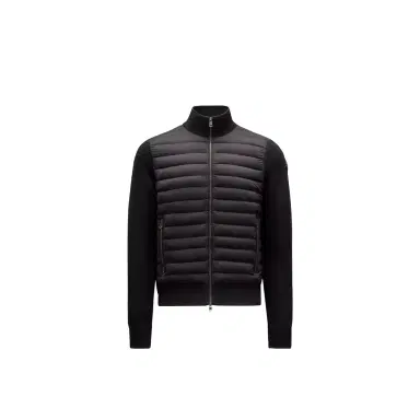 Moncler Padded Crêpe Cotton Zip-up Cardigan | Thumbnail 1 Moncler Padded Crêpe Cotton Zip-up Cardigan | Thumbnail 1