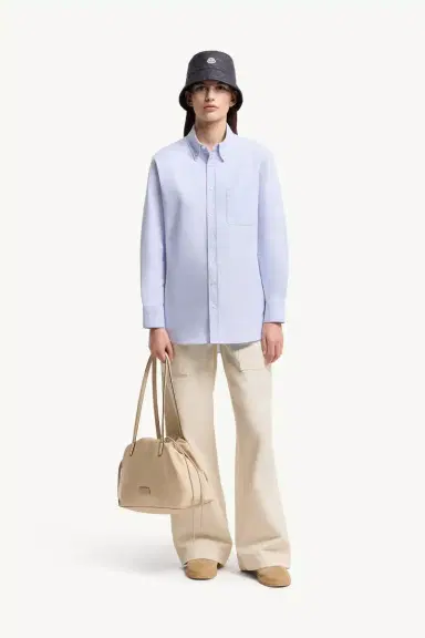 Moncler Long Sleeve Oxford Cotton Shirt | Thumbnail 3 Moncler Long Sleeve Oxford Cotton Shirt | Thumbnail 3
