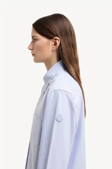 Moncler Long Sleeve Oxford Cotton Shirt | Thumbnail 4 Moncler Long Sleeve Oxford Cotton Shirt | Thumbnail 4