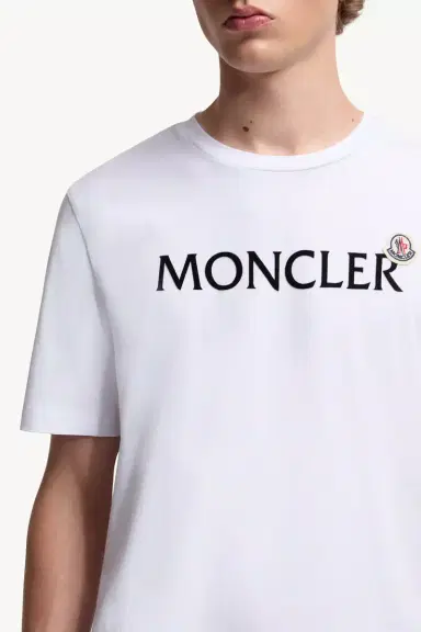 Moncler Flocked Logo Cotton T-shirt | Thumbnail 6 Moncler Flocked Logo Cotton T-shirt | Thumbnail 6