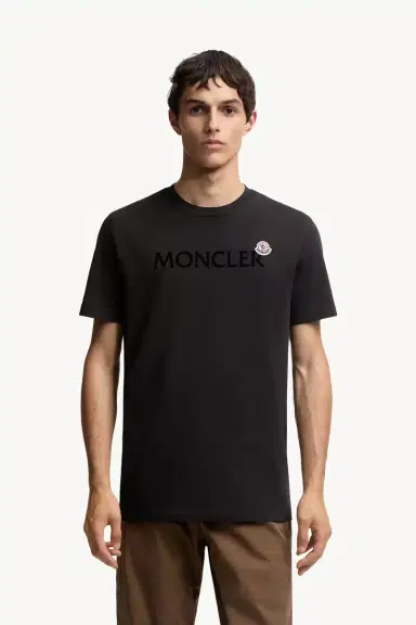 Moncler Flocked Logo Cotton T-shirt | Thumbnail 5