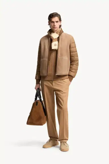Moncler Crachin Reversible Shearling & Nappa Short Down Jacket | Thumbnail 3 Moncler Crachin Reversible Shearling & Nappa Short Down Jacket | Thumbnail 3