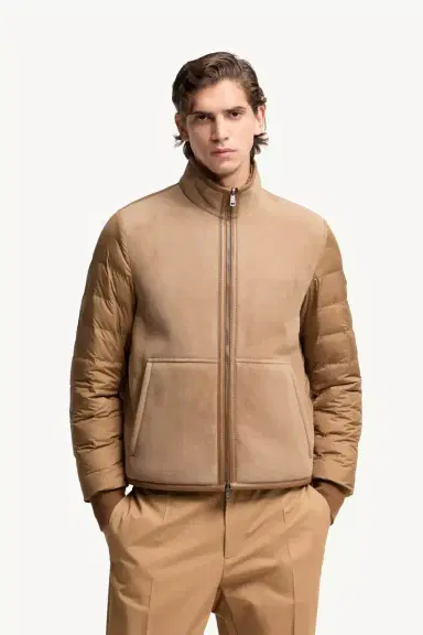 Moncler Crachin Reversible Shearling & Nappa Short Down Jacket | Thumbnail 5 Moncler Crachin Reversible Shearling & Nappa Short Down Jacket | Thumbnail 5