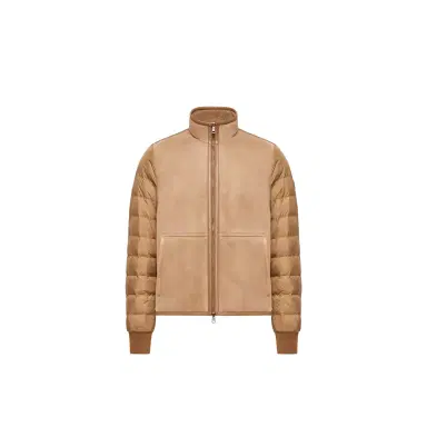 Moncler Crachin Reversible Shearling & Nappa Short Down Jacket | Thumbnail 1 Moncler Crachin Reversible Shearling & Nappa Short Down Jacket | Thumbnail 1