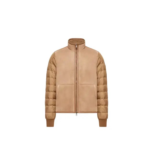 Moncler Crachin Reversible Shearling & Nappa Short Down Jacket