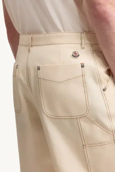 Moncler Linen & Cotton Gabardine Cargo Shorts | Thumbnail 7