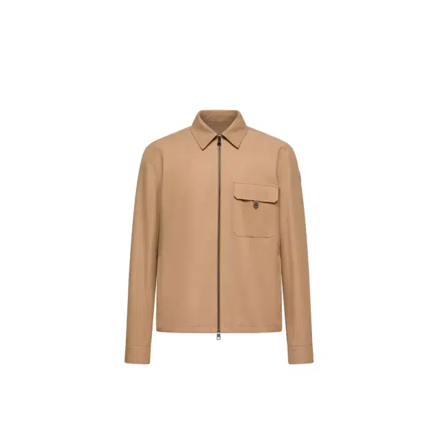 Leather Logo Cotton Blend Shirt Jacket Leather Logo Cotton Blend Shirt Jacket