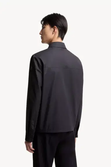 Moncler Leather Logo Cotton Blend Shirt Jacket | Thumbnail 6