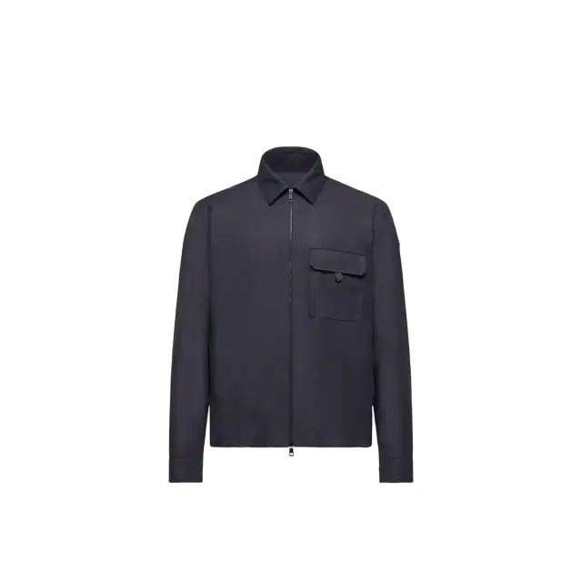 Leather Logo Cotton Blend Shirt Jacket Leather Logo Cotton Blend Shirt Jacket