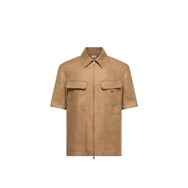 Linen Twill Short Sleeve Zip-up Shirt
