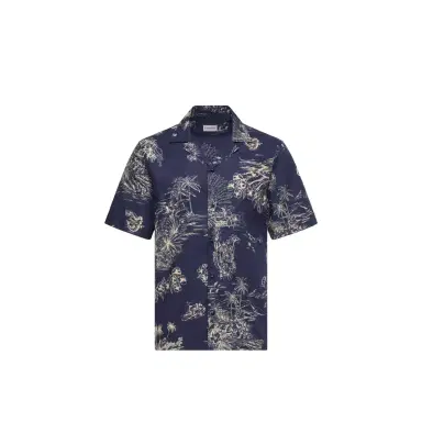 Moncler Floral Print Short Sleeve Cotton Shirt | Thumbnail 1