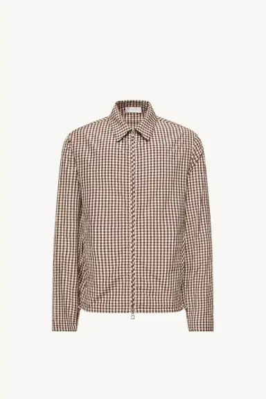 Moncler Vichy Cotton Blend Zip-up Shirt Jacket | Thumbnail 2