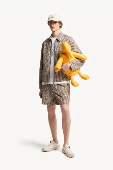 Moncler Vichy Cotton Blend Zip-up Shirt Jacket | Thumbnail 3