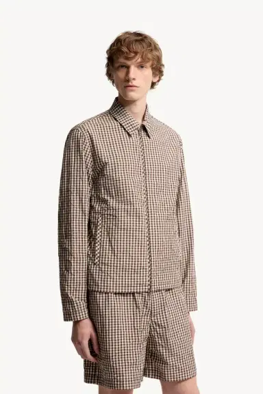 Moncler Vichy Cotton Blend Zip-up Shirt Jacket | Thumbnail 5
