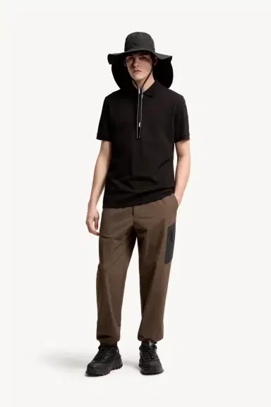 Moncler Logo Cotton Piquet Half-zip Polo Shirt | Thumbnail 2 Moncler Logo Cotton Piquet Half-zip Polo Shirt | Thumbnail 2