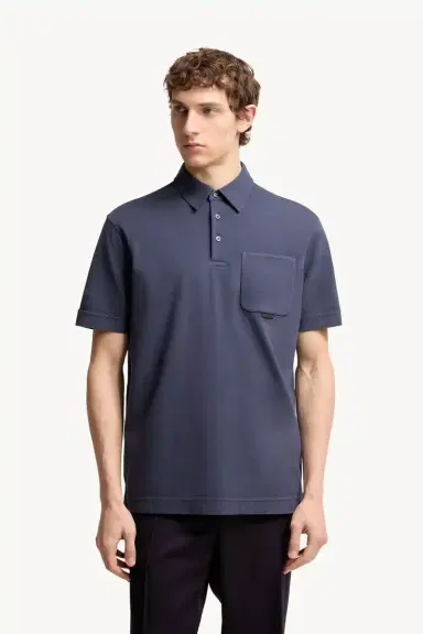 Moncler Leather Logo Cotton Piquet Polo Shirt | Thumbnail 5 Moncler Leather Logo Cotton Piquet Polo Shirt | Thumbnail 5