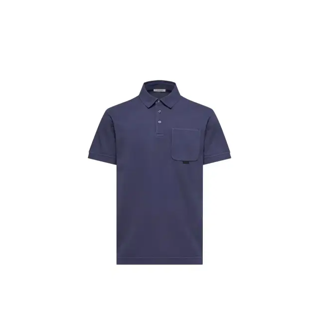 Leather Logo Cotton Piquet Polo Shirt Leather Logo Cotton Piquet Polo Shirt