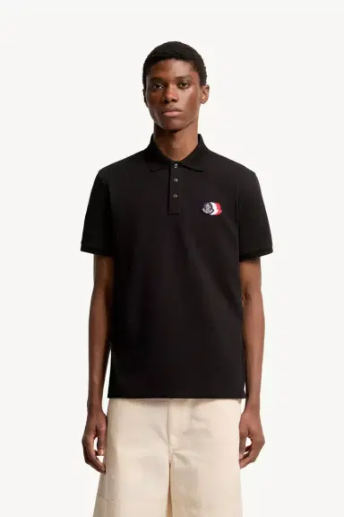 Moncler Logo Patch Cotton Piquet Polo Shirt | Thumbnail 4 Moncler Logo Patch Cotton Piquet Polo Shirt | Thumbnail 4