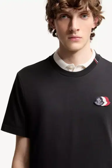 Moncler Embroidered Tricolor Logo Cotton T-shirt | Thumbnail 7 Moncler Embroidered Tricolor Logo Cotton T-shirt | Thumbnail 7