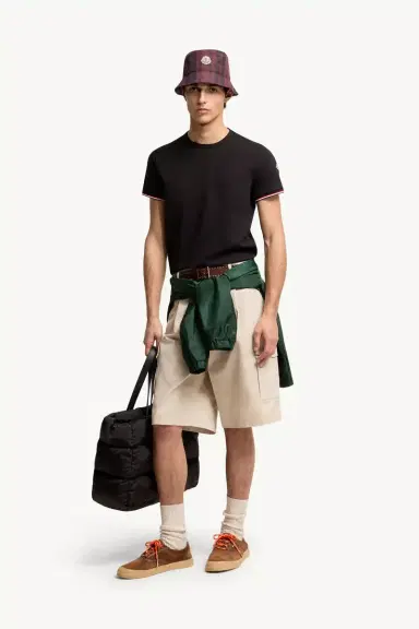 Moncler Tricolor-trimmed Cotton T-shirt | Thumbnail 3