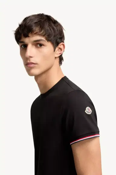 Moncler Tricolor-trimmed Cotton T-shirt | Thumbnail 4
