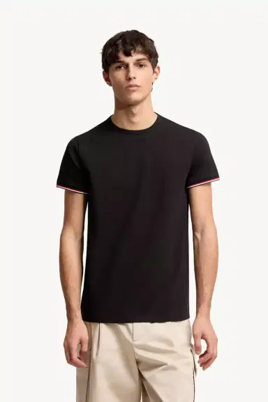 Moncler Tricolor-trimmed Cotton T-shirt | Thumbnail 5