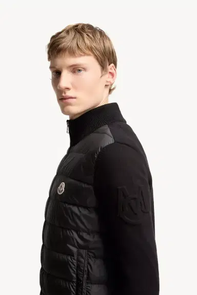 Moncler Padded Zip-up Cotton Cardigan | Thumbnail 4 Moncler Padded Zip-up Cotton Cardigan | Thumbnail 4