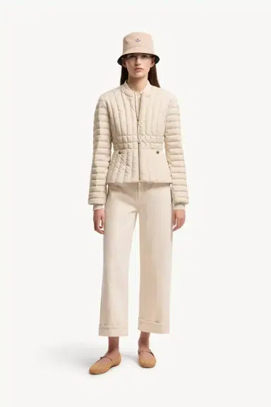 Moncler Menthe Vertical-quilted Short Down Jacket | Thumbnail 3 Moncler Menthe Vertical-quilted Short Down Jacket | Thumbnail 3