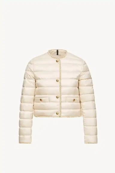 Moncler Fleurs Bouclé-trimmed Short Down Jacket | Thumbnail 2 Moncler Fleurs Bouclé-trimmed Short Down Jacket | Thumbnail 2