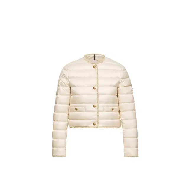 Moncler Fleurs Bouclé-trimmed Short Down Jacket