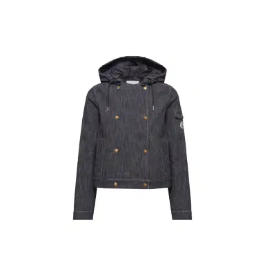 Moncler Diervilla Hooded Double-breasted Denim Jacket | Thumbnail 1 Moncler Diervilla Hooded Double-breasted Denim Jacket | Thumbnail 1