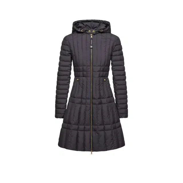 Moncler Menthelong Vertical-quilted Hooded Down Jacket