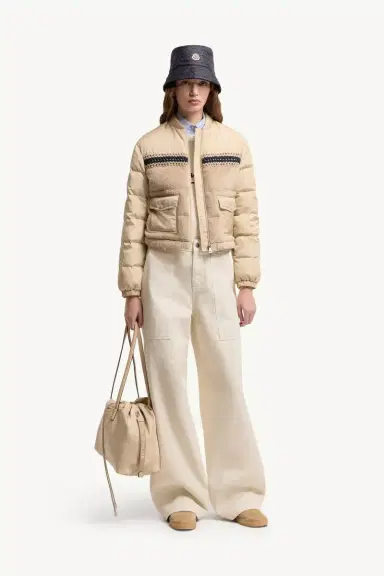 Moncler Leather Logo Cotton Pants | Thumbnail 2 Moncler Leather Logo Cotton Pants | Thumbnail 2