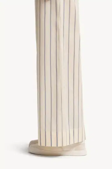 Moncler Striped Cotton & Silk Pants | Thumbnail 4 Moncler Striped Cotton & Silk Pants | Thumbnail 4