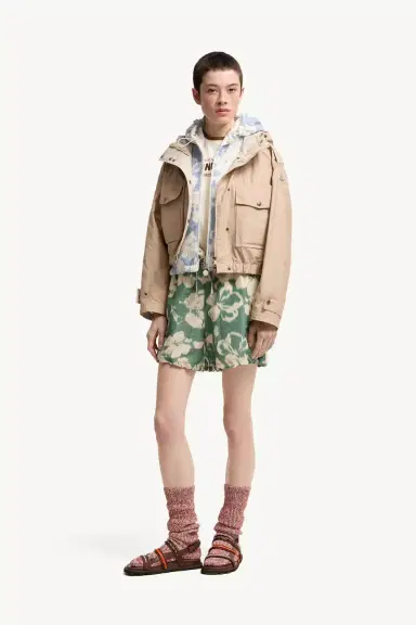 Moncler Floral Print Chiné Shorts | Thumbnail 3 Moncler Floral Print Chiné Shorts | Thumbnail 3