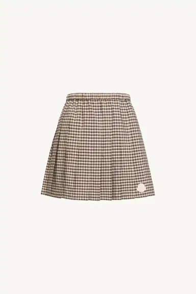 Moncler Vichy Cotton Blend Pleated Mini Skirt | Thumbnail 2