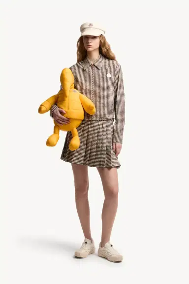 Moncler Vichy Cotton Blend Pleated Mini Skirt | Thumbnail 3