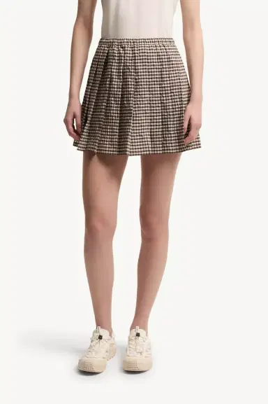 Moncler Vichy Cotton Blend Pleated Mini Skirt | Thumbnail 5