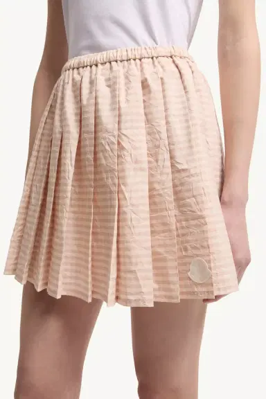 Moncler Vichy Cotton Blend Pleated Mini Skirt | Thumbnail 4