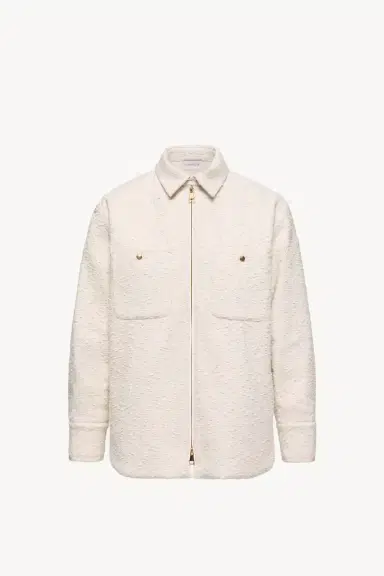Moncler Cotton Blend Bouclé Down Shirt Jacket | Thumbnail 2