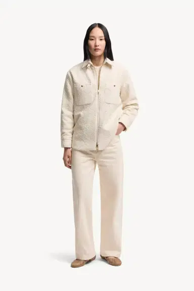 Moncler Cotton Blend Bouclé Down Shirt Jacket | Thumbnail 3
