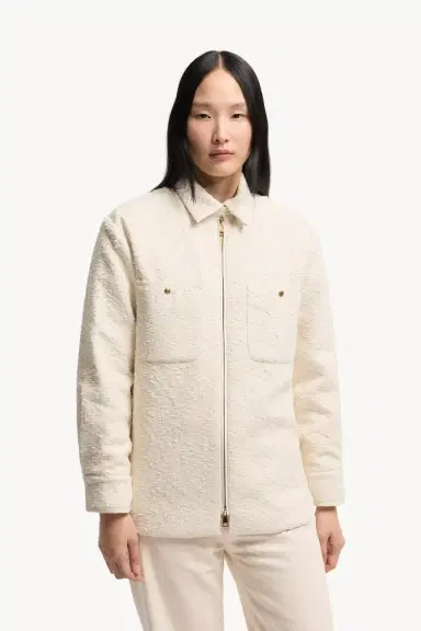 Moncler Cotton Blend Bouclé Down Shirt Jacket | Thumbnail 5