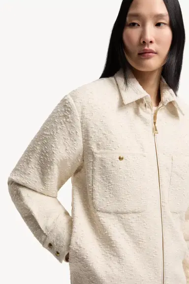 Moncler Cotton Blend Bouclé Down Shirt Jacket | Thumbnail 7