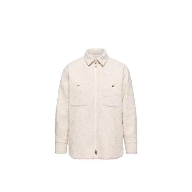 Moncler Cotton Blend Bouclé Down Shirt Jacket