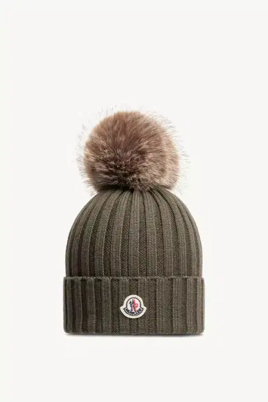 Moncler Wool Beanie With Pom Pom | Thumbnail 2 Moncler Wool Beanie With Pom Pom | Thumbnail 2