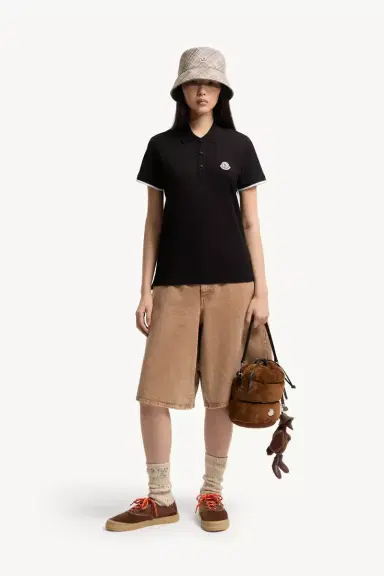 Moncler Logo Cotton Piquet Polo Shirt | Thumbnail 3