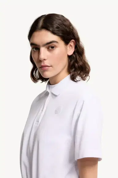 Moncler Cropped Cotton Piquet Polo Shirt | Thumbnail 3