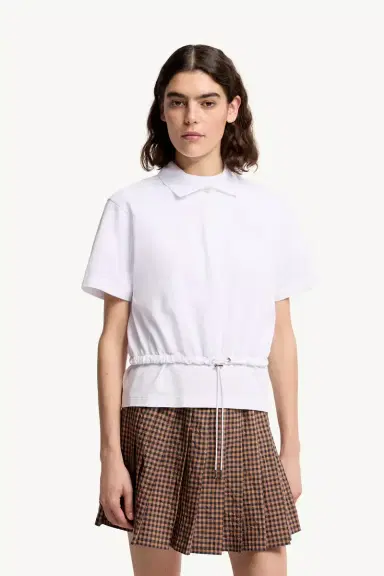 Moncler Cropped Cotton Piquet Polo Shirt | Thumbnail 4