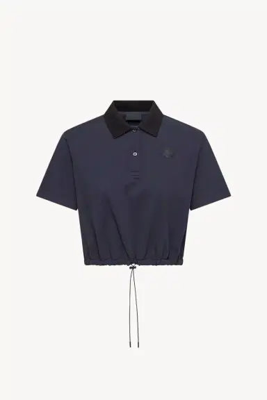 Moncler Cropped Cotton Piquet Polo Shirt | Thumbnail 2